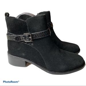 Donald J Pliner Zita Black Suede Ankle Boots Size 6.5 M